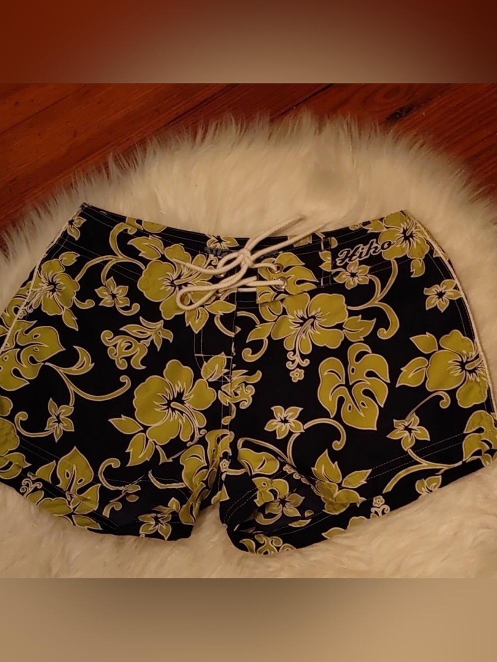 Navy and Lime Floral Boardshorts